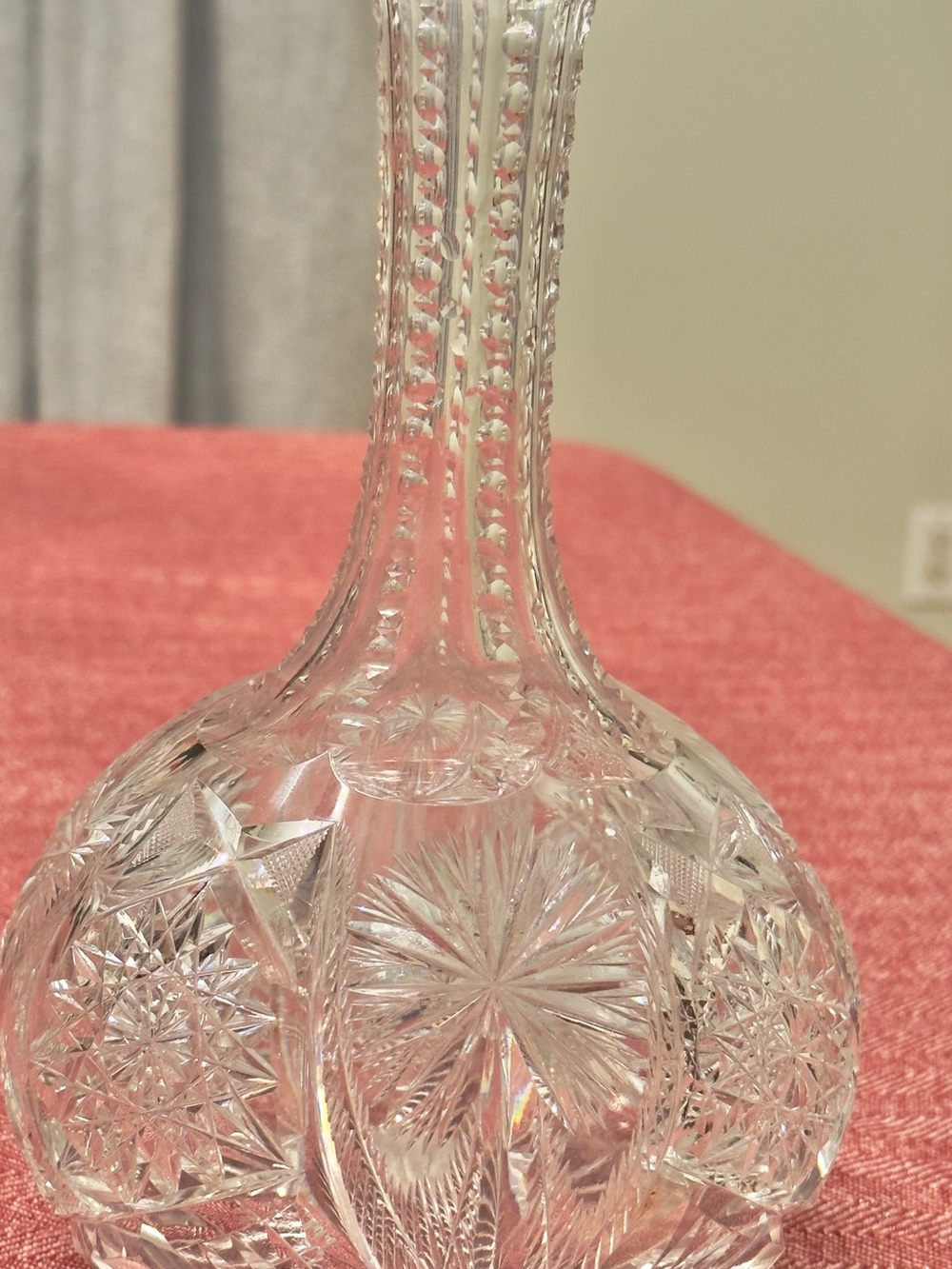 American Brilliant Period cut glass crystal water carafe or open wine decanter